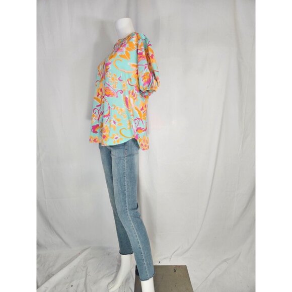 Entro Mint Combo Short Sleeve Tunic Top - Picture 3 of 5